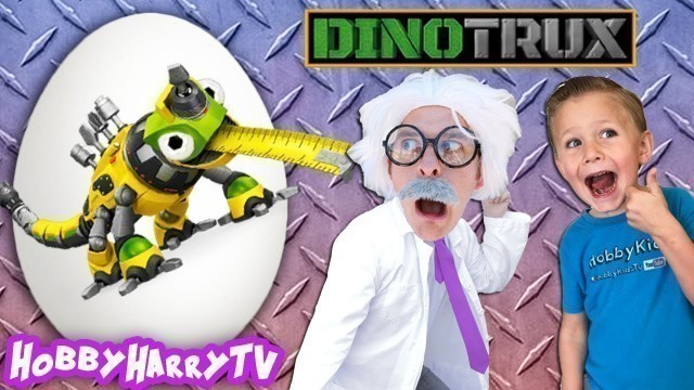 'Giant DINOTRUX Surprise Egg + HobbyKids Meet HobbyHarry on HobbyHarryTV'