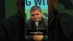 'Khabib \"I don\'t want my kids become MMA fighter\" #khabib #shorts'