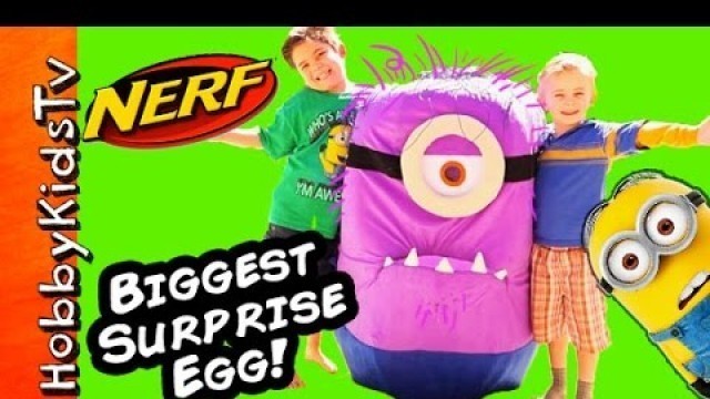 'Giant Purple Minion + Surprise Toys! HobbyKidsTV'