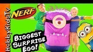 'Giant Purple Minion + Surprise Toys! HobbyKidsTV'