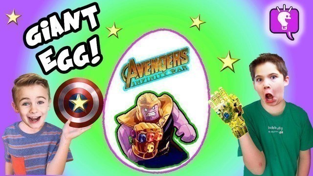 'GIANT AVENGERS EGG with Nerf Blasters and Infinity LEGO Toy Surprises by HobbyKids'