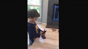 'Max the hobby kid. Playing with Batman Toys.'