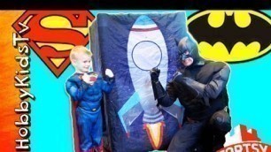 'Giant Fortsy Surprise Egg Battle! Batman and Superman Want the HobbyKids Toys'
