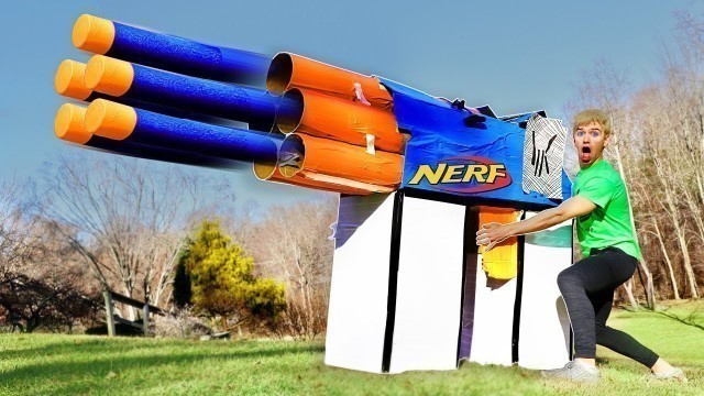'WORLDS BIGGEST CARDBOARD NERF GUN!! (EXTREME POWER)'