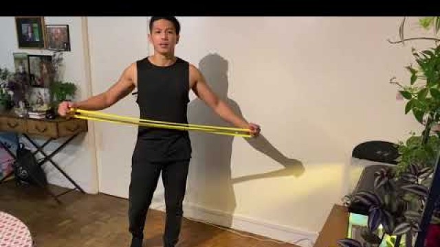 'Resistance band shoulder workout'