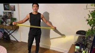 'Resistance band shoulder workout'