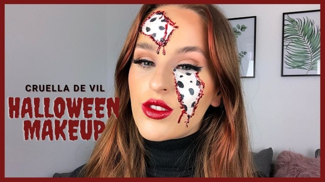 'Cruella de Vil Makeup Tutorial | Easy SFX & Fake Blood Halloween Makeup | Elle Leigh'