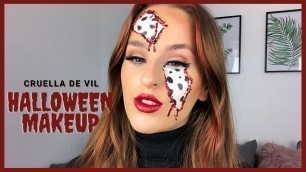 'Cruella de Vil Makeup Tutorial | Easy SFX & Fake Blood Halloween Makeup | Elle Leigh'