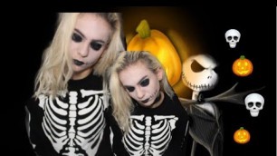 'turning into jack skellington using only normal makeup *BONUS FOOTAGE* [no fx makeup]'