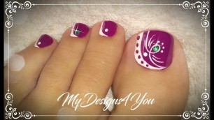 'Beautiful Purple Toenail Art Design  ♥ Дизайн Ногтей Педикюр'