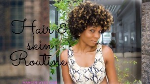 'GET READY WITH ME/ CURLY HAIR + SKIN  ROUTINE/MAKEUP'
