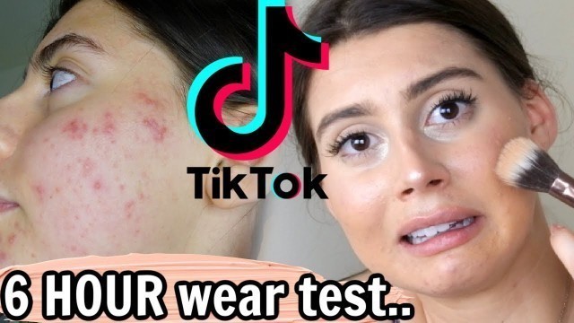 'TESTING TIKTOK MAKEUP HACKS ON MY ACNE.. DID IT WORK?! || 6 HOUR LONG WEAR TEST'