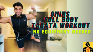 '8 MINUTES FULL BODY TABATA WORKOUT|FAT LOSS WORKOUT|NO EQUIPMENTS WORKOUT #TabataWorkoutForBeginners'