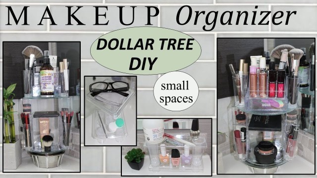 'MAKEUP STORAGE IDEAS (2020) | Dollar Tree DIY | ROTATING MAKEUP ORGANIZER | Bathroom Decor'