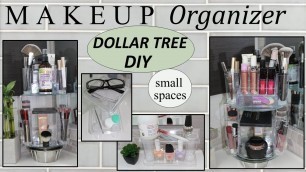 'MAKEUP STORAGE IDEAS (2020) | Dollar Tree DIY | ROTATING MAKEUP ORGANIZER | Bathroom Decor'