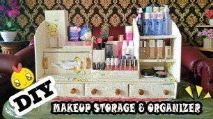 'DIY How To Make Makeup Storage & Organizer | Craft Idea Using Cardboard Recycle | 2020'