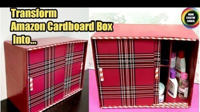 'DIY Makeup Organizer From Waste Cardboard Box/Smart Way of using waste cardboard boxes/Unique Craft'