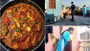 'Lockdown Story - Kadhai Paneer Recipe - Indian Lunch Routine'