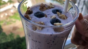 'BLUEBERRY SMOOTHIE RECIPE | HEALTHY DRINK | BREAKFAST IDEAS | BLUEBERRIES SHAKE | WEIGHTLOSS DRINK'