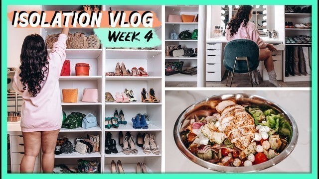 'Isolation Vlog Week 4 | Clean with me | DIY Vanity Ikea | Hacking Ikea Pax Wardrobe | Great Salad'