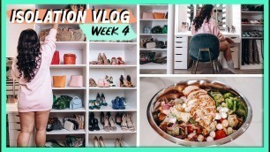 'Isolation Vlog Week 4 | Clean with me | DIY Vanity Ikea | Hacking Ikea Pax Wardrobe |  Great Salad'