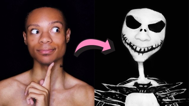 'JACK SKELLINGTON TRANSFORMATION - HALLOWEEN MAKEUP TUTORIAL | DAVON BANKS'