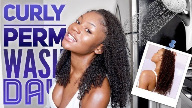 CURLY PERM Wash Day Routine on African American Hair