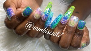 Acrylic Nails | Braiders Nails | Abstract Art Nails