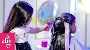 Galaxy Glitter Hair at the Doll Salon | Dolled Up With American Girl | American Girl