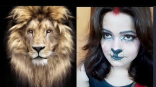 'Lion inspired makeup tutorial very easy animal look makeup'