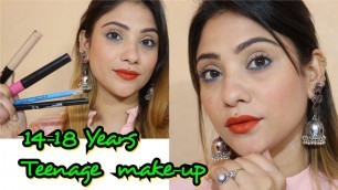 '14-18 years. teenage girls kaise kare makeup || no brushes use || shystyles'