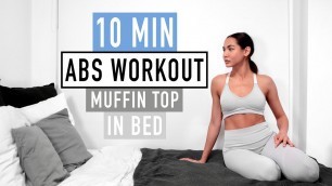 10 MIN ABS WORKOUT IN BED | lose muffin top fat | at home