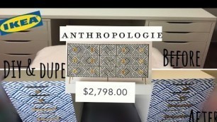 'Ikea vanity makeover DIY ANTHROPOLOGIE DRESSER quarantine edition! |glamelle beauty|'