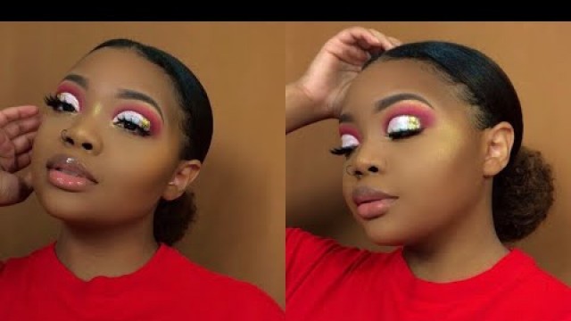 'Red and Gold Prom Makeup | The Crayon Case Matte Book | Made Up by Kirsten'