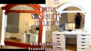 'DIY IKEA VANITY DUPE | Transforming Old Dresser Mirror'