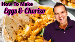 'Cooking at home - Eggs and Mexican Chorizo: Easy, Fast Breakfast.'