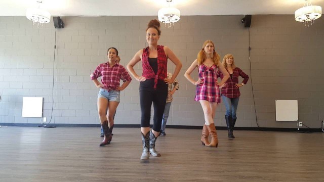 'Beginners country line dance routine choreography let\'s move studio 2016'