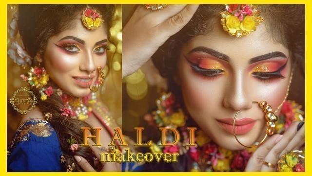 Indian Bridal Haldi Airbrush Makeover | Makeup Artist Shreya Rimi | LOukik Das Photography |