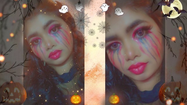 'Halloween Makeup | Glitter Tears makeup | Inspired by Mrunu #gujjuunicorn'