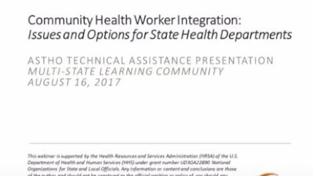 Community Health Worker Integration: Issues and Options for State Health Departments