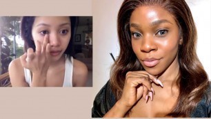 BLACK GIRL CREATES MICHELLE PHAN FIRST YOUTUBE  MAKEUP TUTORIAL
