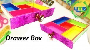 'DIY How to make a Cardboard Drawer Organizer Storage Box'