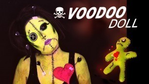 'Creepy Voodoo Doll Makeup Transformation'