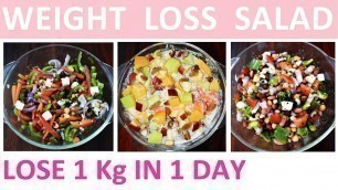 'Weight Loss Salad(In Hindi|3 Healthy Salad Recipe For Weight Loss|Flat Belly Salad|Easy Salad Recipe'