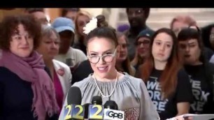 RAW VIDEO:  Alyssa Milano protests Georgia's controversial "Heartbeat Bill
