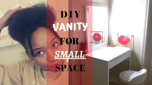 'DIY VANITY FOR SMALL SPACE | IKEA DESK VANITY | CORDLESS VANITY LIGHTS'