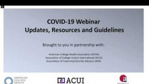 COVID-19 Webinar: Updates, Resources and Guidelines, March 18, 2020