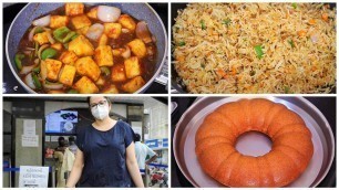 'Sunday Special Dinner | CHILLI PANEER Recipe| VEG FRIED RICE Recipe | Vanilla Sponge TeaTime Cake'