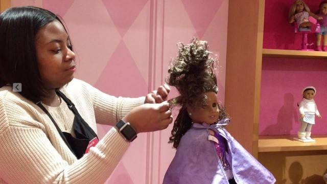 American Girl Doll Gabriela Gets Her Hair Styled at American Girl Place