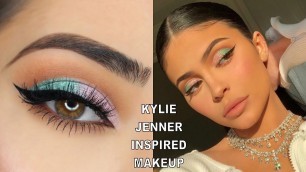 'KYLIE JENNER INSPIRED TEAL & PINK CUT CREASE MAKEUP TUTORIAL'